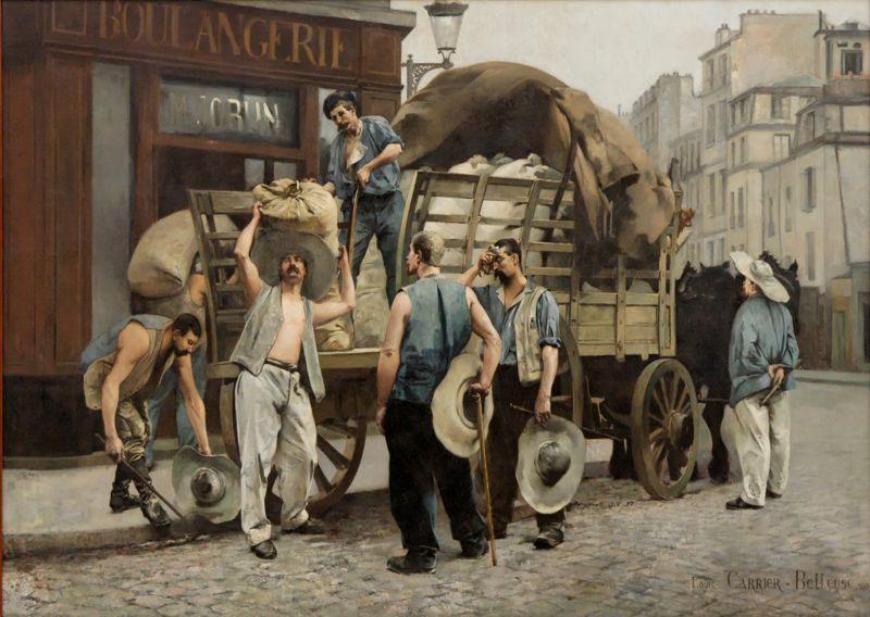 Louis Carrier-Belleuse Porteurs de farine. Scxne parisienne (Flour carriers. Scene from Paris). France oil painting art